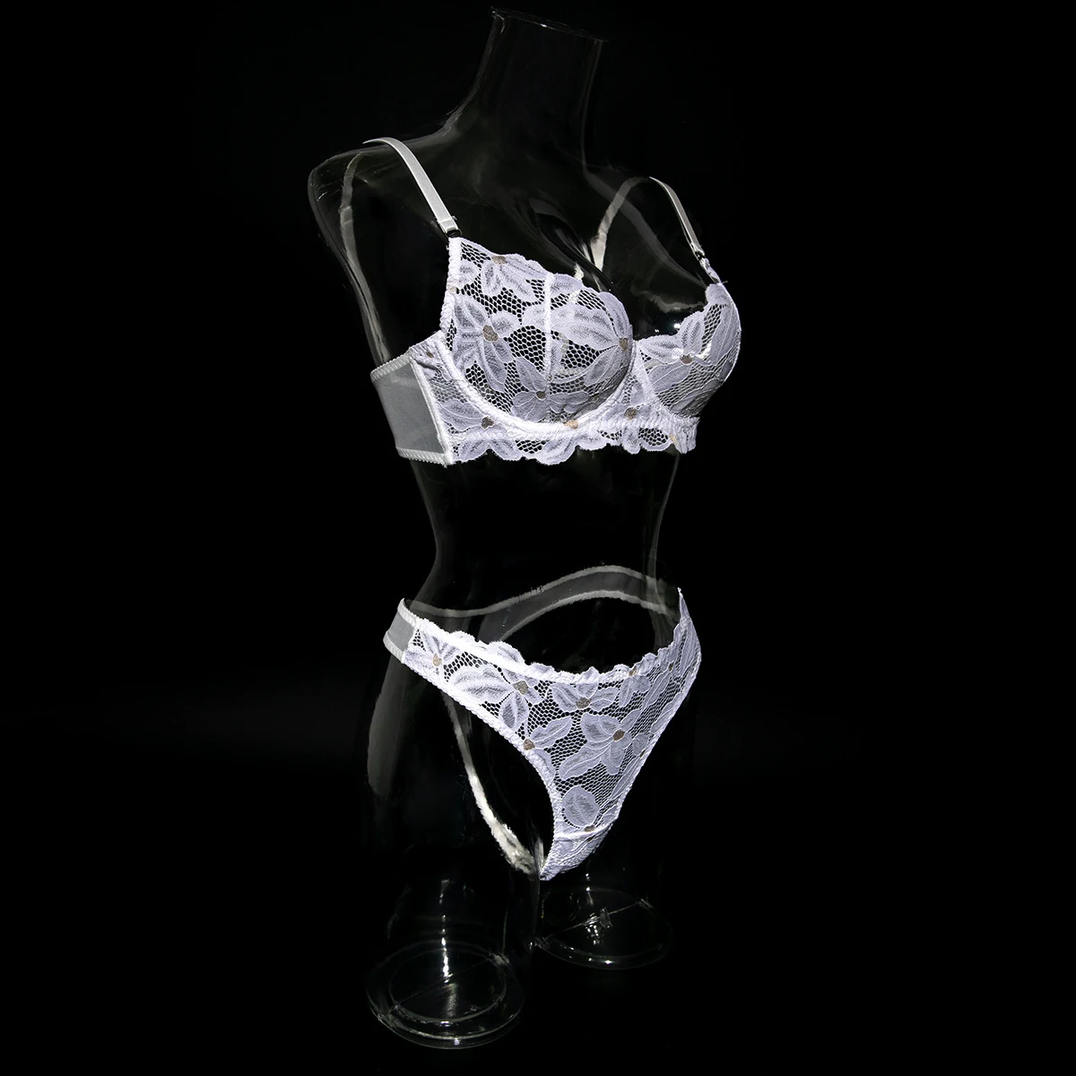Title 14, Womens White See-through Love Steel Ring Gathe...