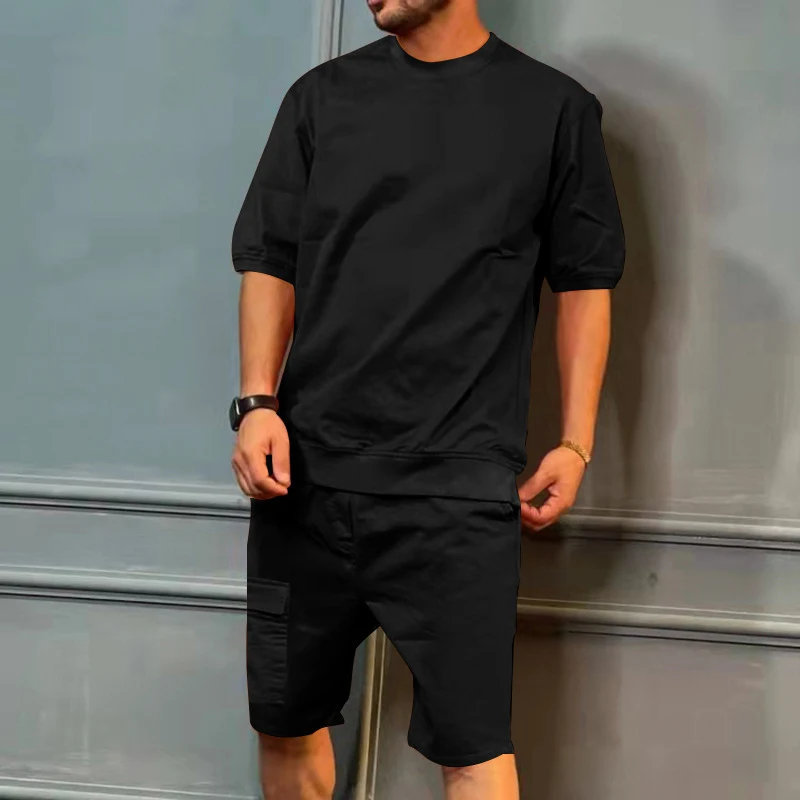 Title 7, Mens Summer Sports Suit Round Neck Short-sleev...