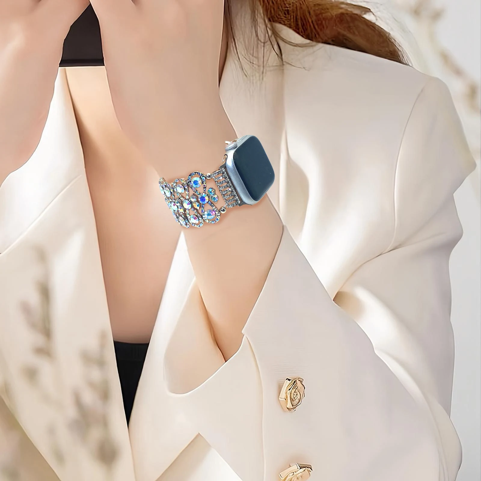 Title 6, Handmade Smart Watch Glass Crystal Strap for ex...