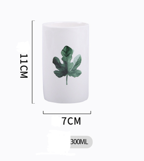 Title 1, Nordic Creative Ceramic Cup Green Plant Mouthwa...