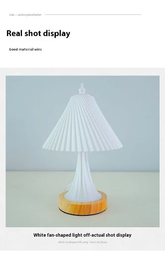 Title 4, Cream Style Bedroom Bedside Night Lamp with Rem...