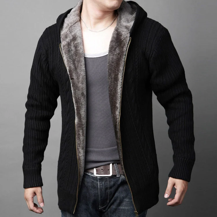 Title 6, Mens Casual Knitted Cardigan with Zipper Top, ...