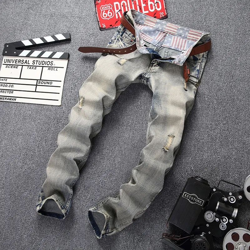Title 6, Mens Ripped Jeans Straight Slim Fit Embrace Mo...