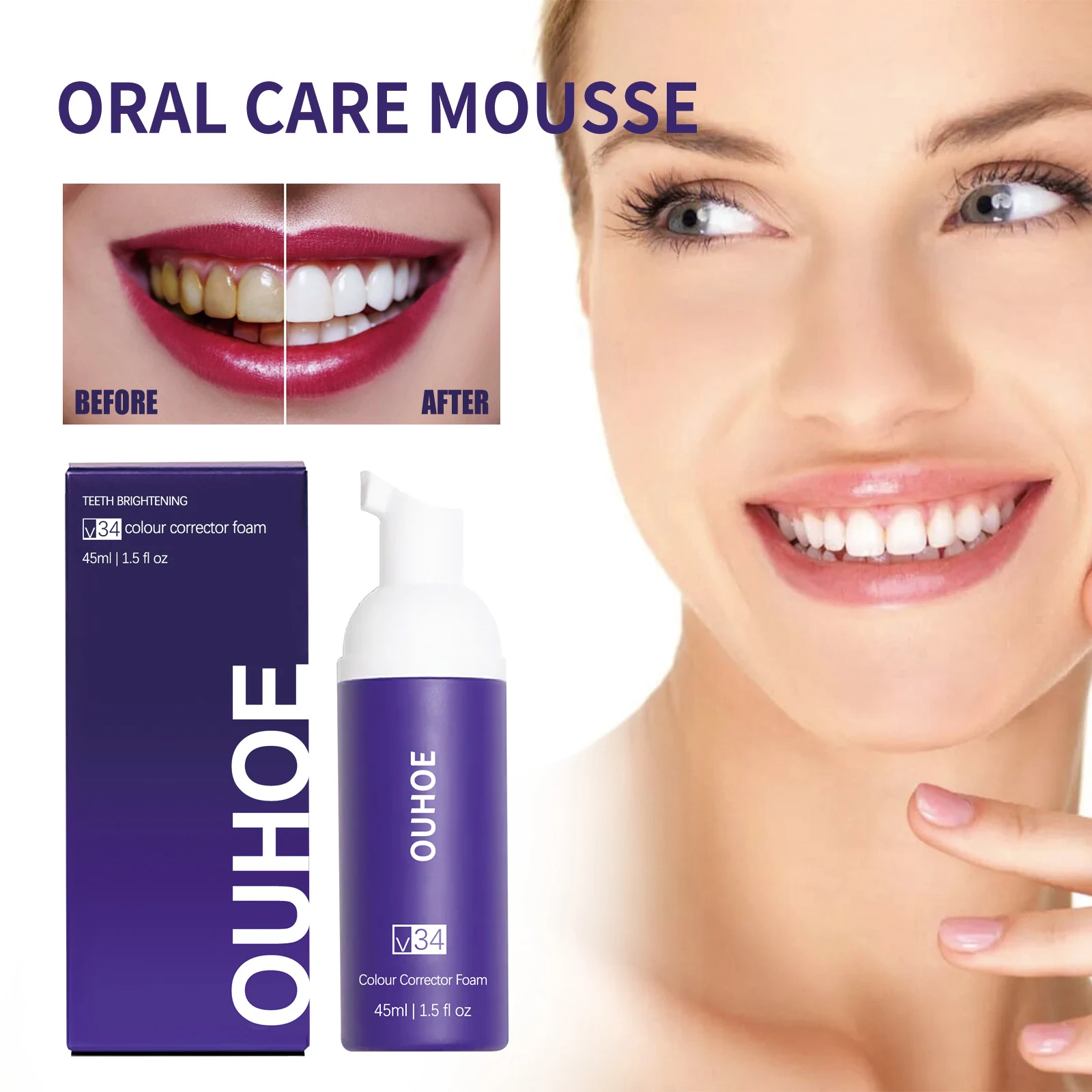 Mousse Limpiador Dental Antimanchas Dientes Amarillos Sarro Aliento Fresco Blanqueamiento Dental Dientes Blancos Hermosos Pasta Dental — foto 1