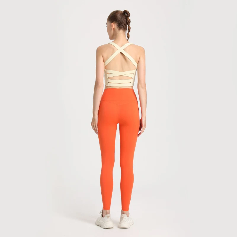 Lycra Workout Kleidung hohe Taille Peach, für ein angenehmes Tragegefühl und eine tolle Figur beim Sport, ideal für Workouts. — foto 3