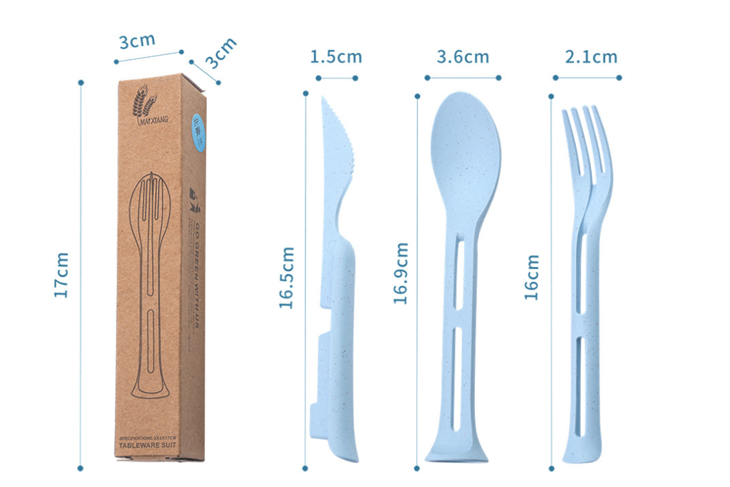 Title 1, Nordic Wheat Straw Portable Cutlery Set with ca...