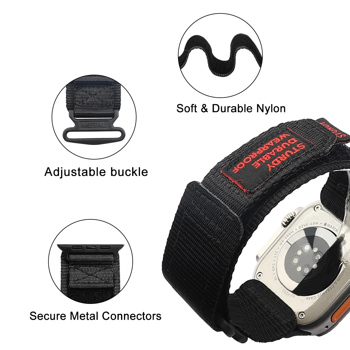 Pulseira esportiva de velcro para montanhismo em nylon e lona, durável e confortável, perfeita para esportes e atividades ao ar livre. — foto 11