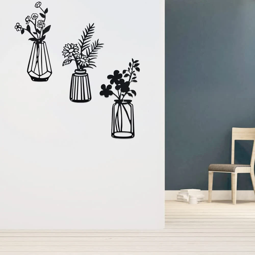 Title 3, 3-delige Vazen ​​Wanddecoratie Minimalistische ...