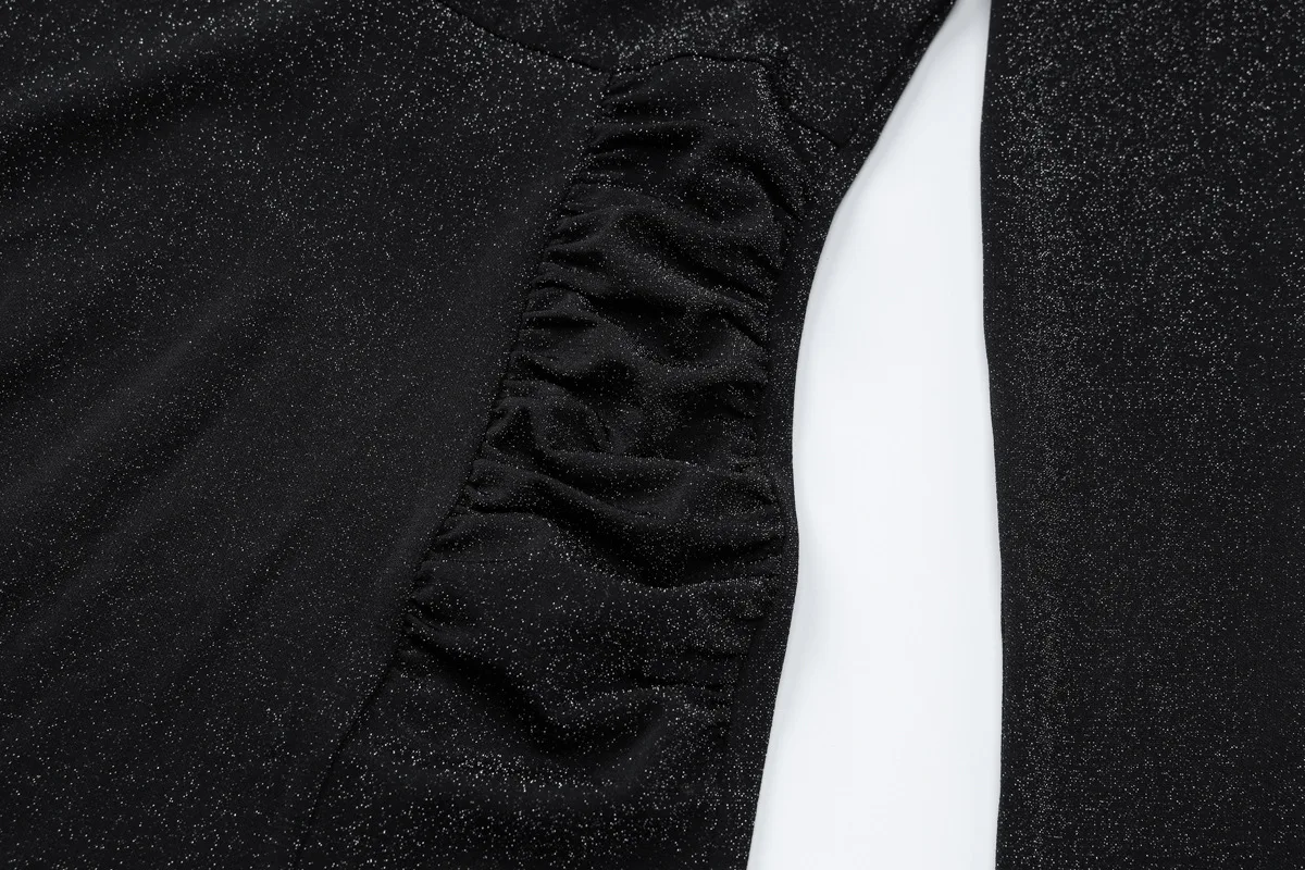 Title 17, Round Neck Temperament Slim Fit Slit Bright Col...