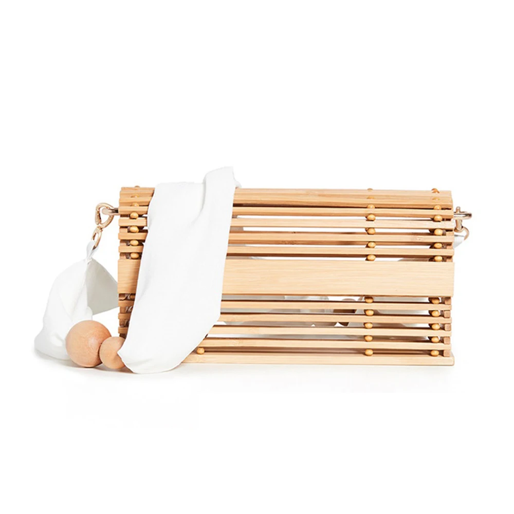 Title 3, Ribbon bag beach vacation bamboo basket bag, st...