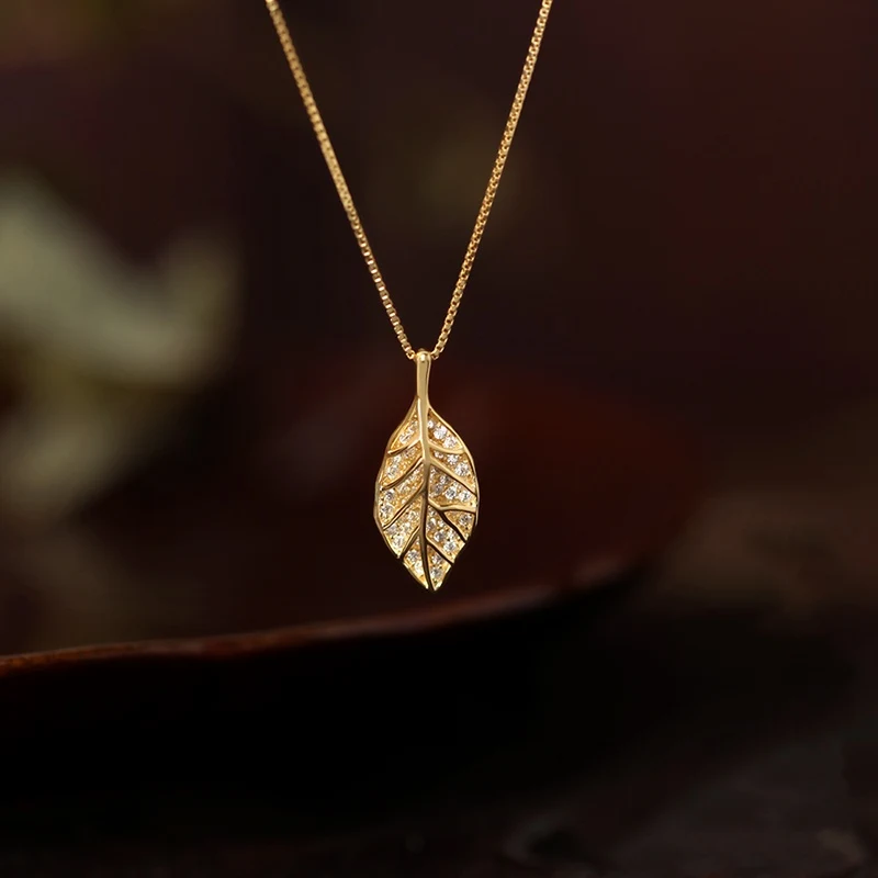 Colar de prata esterlina com folhas, luxo leve premium, descendentes dos ricos, elegância e sofisticação para você. — foto 8