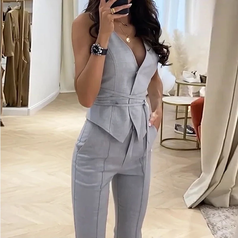 Title 5, Temperament Waist-controlled Sexy Vest Skinny P...