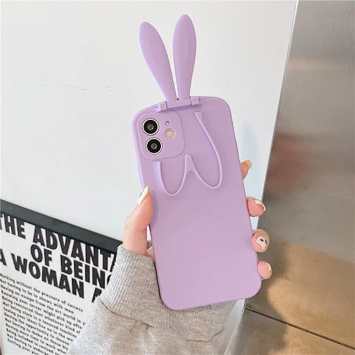 Title 11, Creative Anti-drop Bunny Ear Stand Phone Case. ...