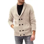 Suéter masculino de manga longa com lapela, cor sólida e simples, confortável, perfeito para o dia a dia, um item essencial para seu guarda-roupa. — foto 1