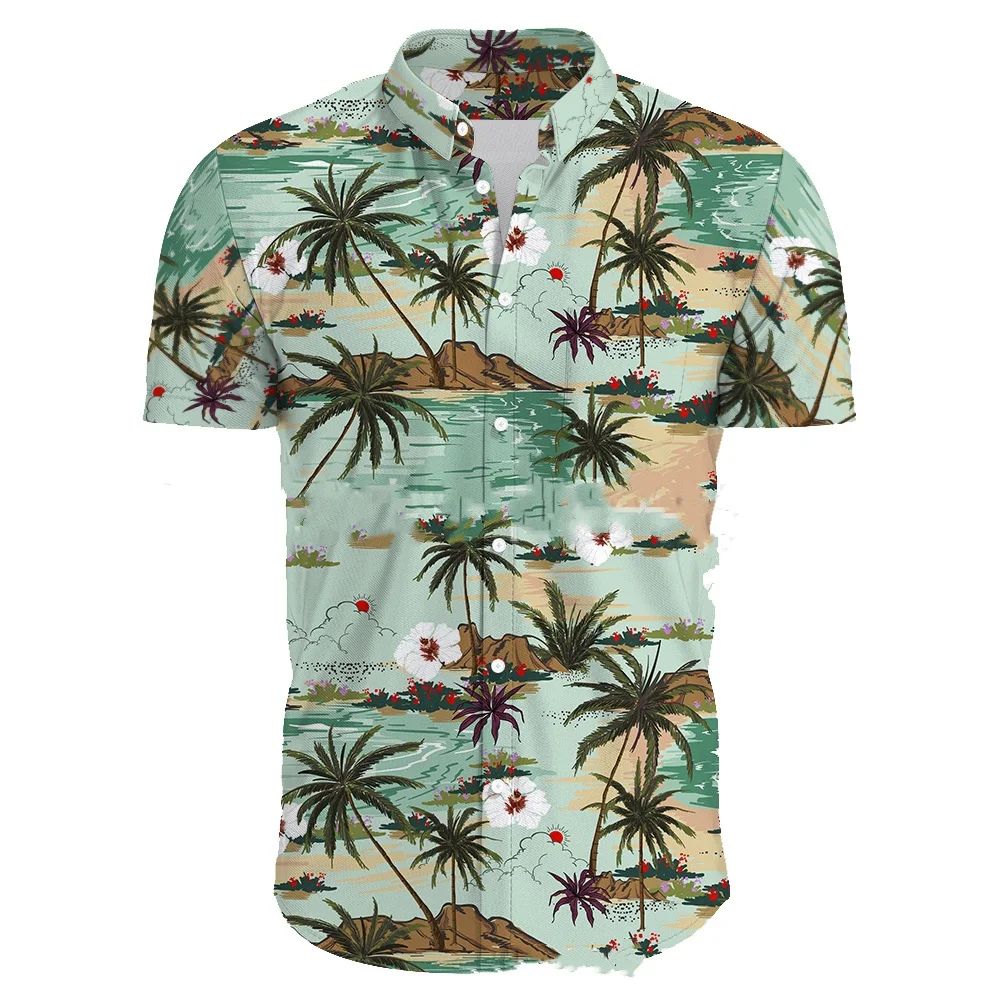 Men's Casual Fashion 3D Digital Printing Short Sleeve Shirt, breathable, lightweight, comfortable, perfect for everyday — photo 12