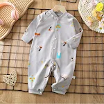 Macacão de algodão para bebês Roupa inferior suave e respirável, ideal para uso diário e sono. Conforto e praticidade para seu bebê. — foto 9