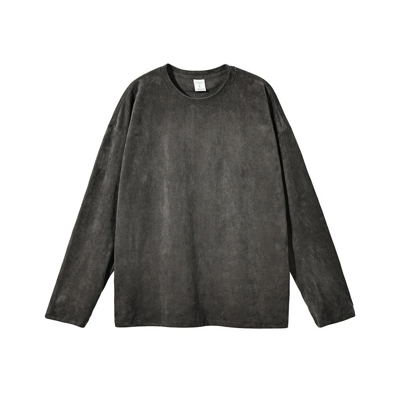 High Street suède crew neck t-shirt met lange mouwen – stijlvol en comfortabel, perfect voor dagelijks gebruik of een avondje uit, zacht en gemakkelijk te combineren. — foto 2