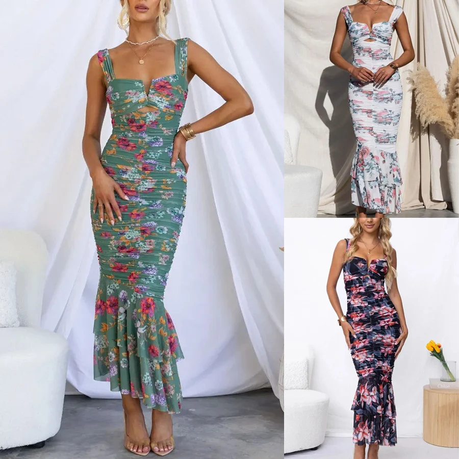 Title 17, Modisches, bedrucktes, lässiges Sling-Kleid für...
