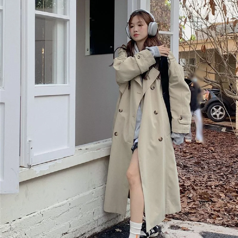 Women's Loose Casual Khaki Overcoat — photo 7