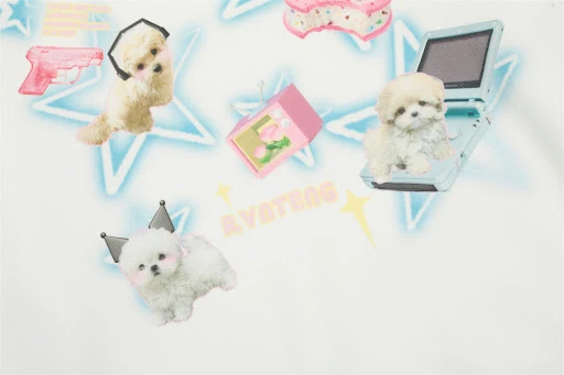 Title 8, Moletom gola careca estampado Puppy XINGX. Conf...