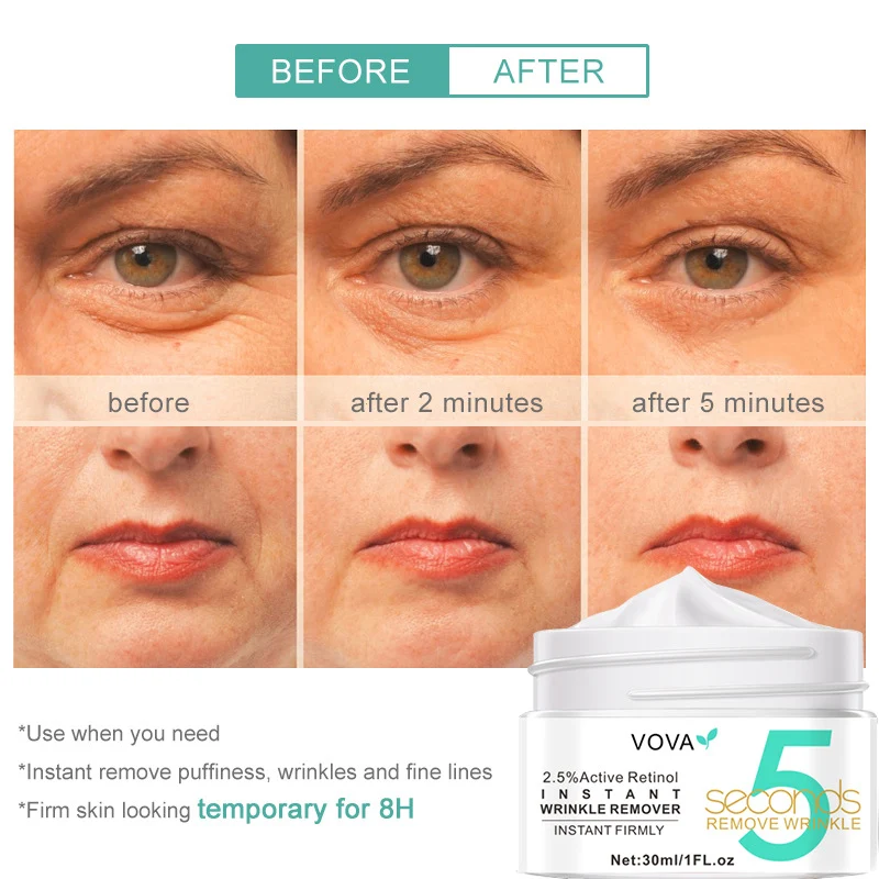 Creme Facial VOVA Active Retinol 30ml - Reduz rugas e linhas finas com retinol ativo, promove hidratação profunda, pele radiante e jovem — foto 7