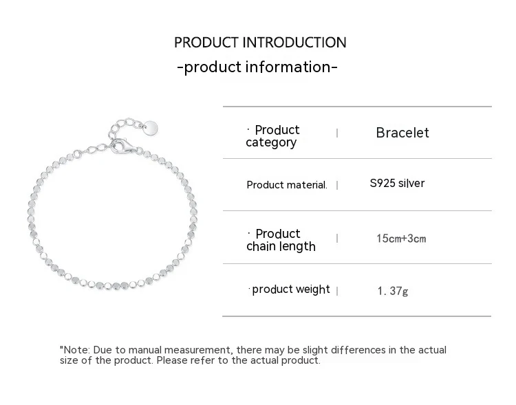 Pulseira feminina de prata esterlina S925 com paetês, design especial, adicione brilho ao seu visual. Ideal para uso diário e ocasiões especiais. — foto 3