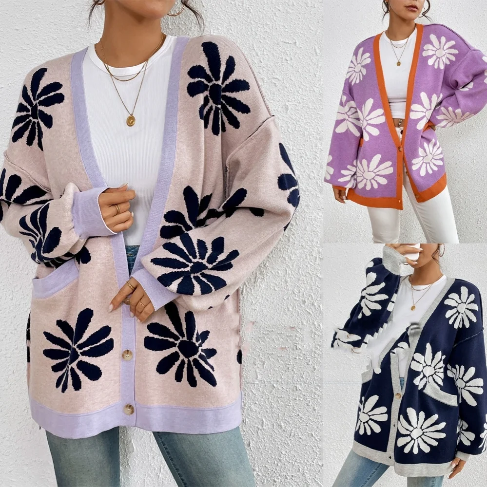 Title 7, Cappotto da donna in maglione cardigan lavorato...