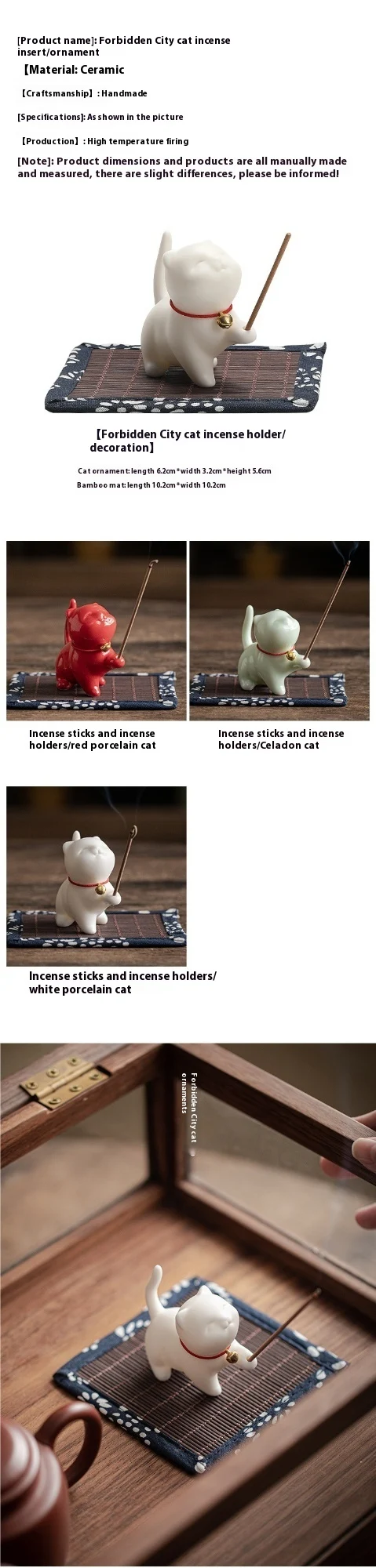 Title 2, Creative Cute Cat Ceramic Ornament Soft Tea Pet...