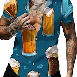 New Personalized 3D Beer HD Printed Short-sleeved Shirt for Men. A comfortable and stylish shirt perfect for casual wear — photo 2