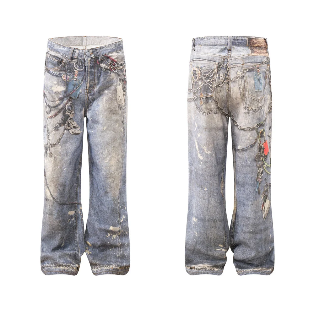 Retro 3D Digital Printed Jeans – Experience ultimate comfort and stand out with these unique, modern jeans for a bold lo — photo 17