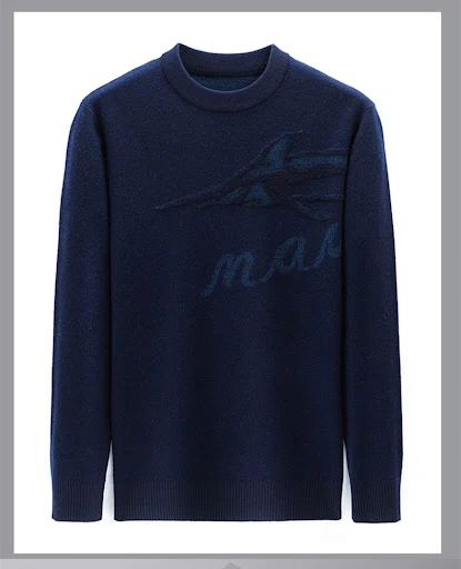 Title 8, Mens Jacquard Loose Plus Size Wool Sweater, of...