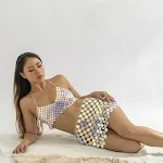 Colorful Sequins Top Skirt Suit – a dazzling outfit perfect for parties, special events, and making a sparkling fashion — photo 8