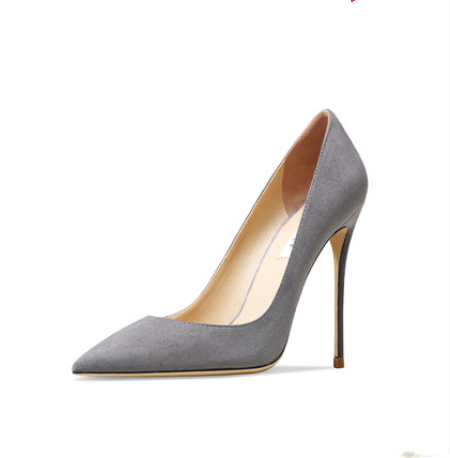 Title 7, Womens Leather Dark Green Suede High Heels Ele...