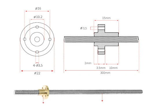 Title 3, Acessórios para Impressora 3D Parafuso Trapezoi...