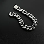 Pulseira Cubana Hip Hop para Homens, Textura Industrial Pesada e Simples, Design Robusto e Estiloso, Perfeita para o Dia a Dia — foto 1