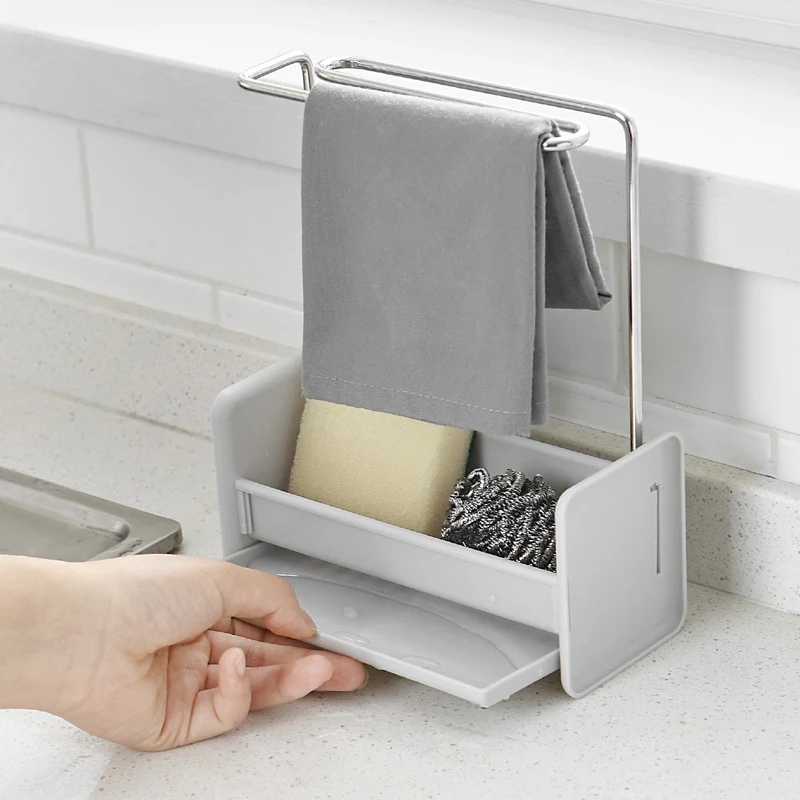 Title 1, Kitchen Stainless Steel Rag Rack Sponge Rag Ven...