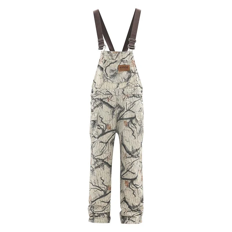 Pantaloni con bretelle mimetico ramo retrò americano uomo e donna, look vintage, comfort e stile unico per un outfit originale. — foto 8