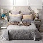 Jogo de colcha de três peças para cama, ideal para conforto e estilo. Transforme seu quarto em um refúgio de tranquilidade e durma bem. — foto 2