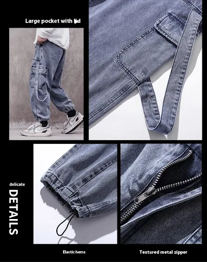 Title 11, Mens Overalls Loose Carrot Trousers Jeans Casu...