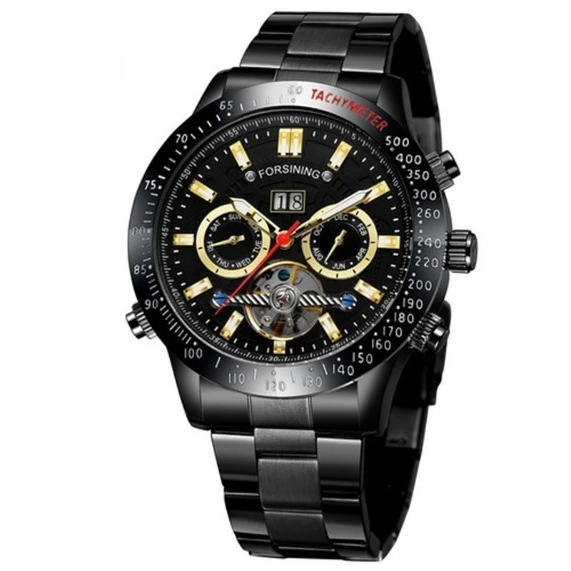 Relógio Mecânico Automático Tourbillon Multifunções Casual de Moda Desfrute de elegância e precisão para um visual sofisticado e moderno em qualquer situação. — foto 5