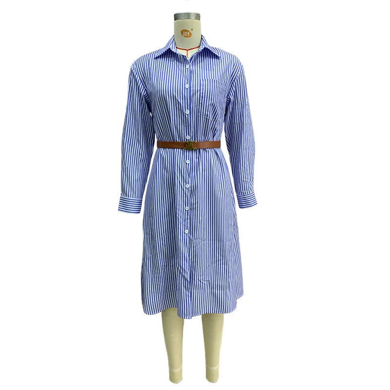Title 10, Womens Fashion Striped Printed Mid-length Dres...