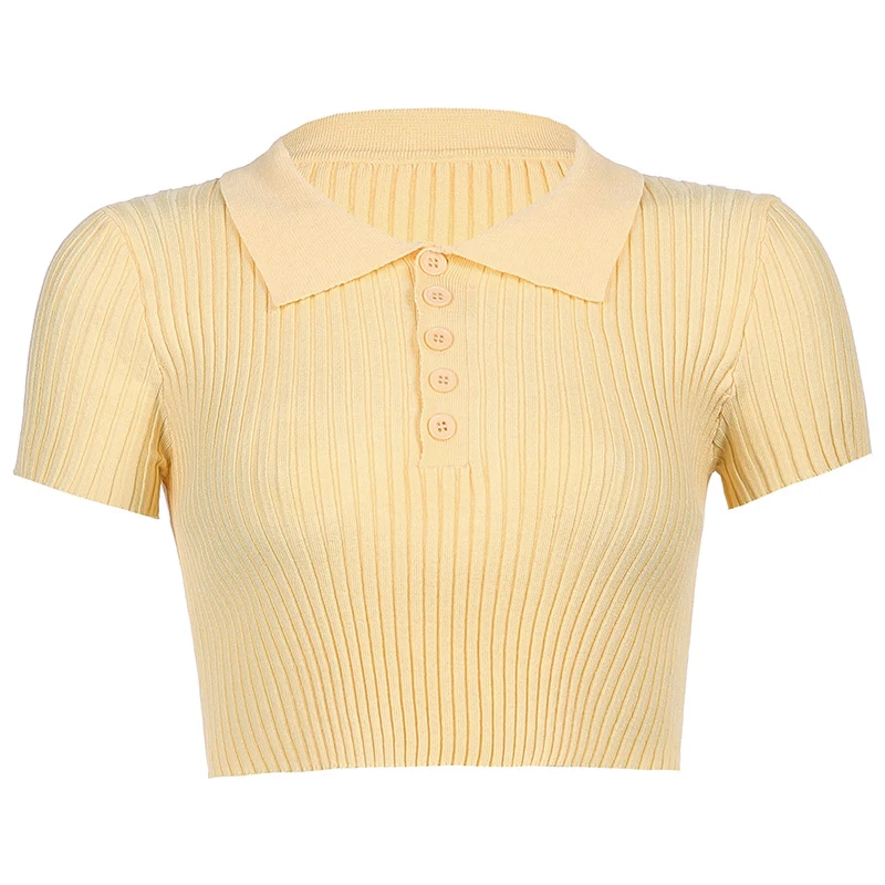 Korean Style Lapel Slim Slimming Cropped Top — photo 3