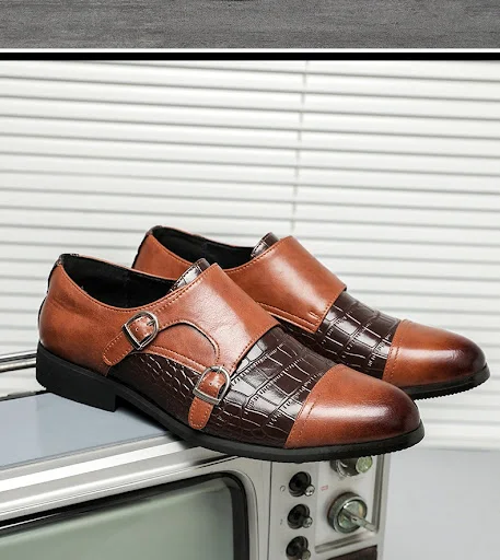 Title 11, Heren leren schoenen met dubbele knoop en groot...