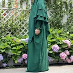 Female Solid Color Batwing Cuff Dress Turban Suit — photo 9