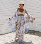 Camicia donna a maniche lunghe con protezione solare e fantasia floreale. Comfort e stile per attività all'aperto, protezione dai raggi solari. — foto 2