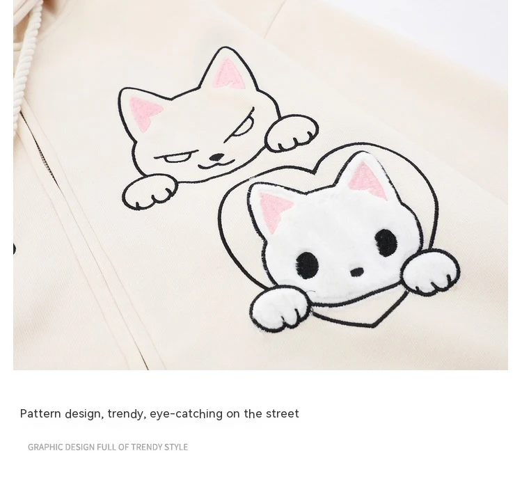 Süßer Cartoon-Katzen-Cardigan-Pullover, bestickt, für Kinder, kuschelig und warm, perfekt für Herbst und Winter, ein echter Hingucker — foto 8
