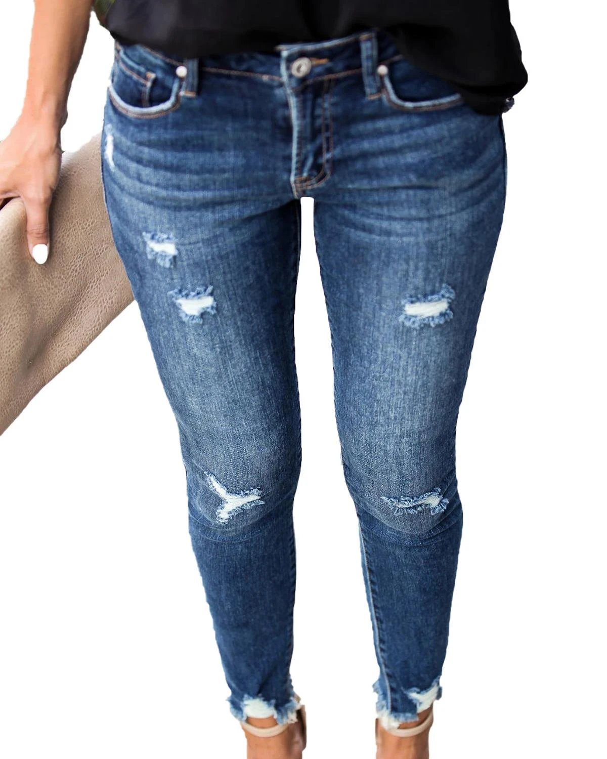Title 6, Temperament Commuter Ripped Jeans Womens Feet ...