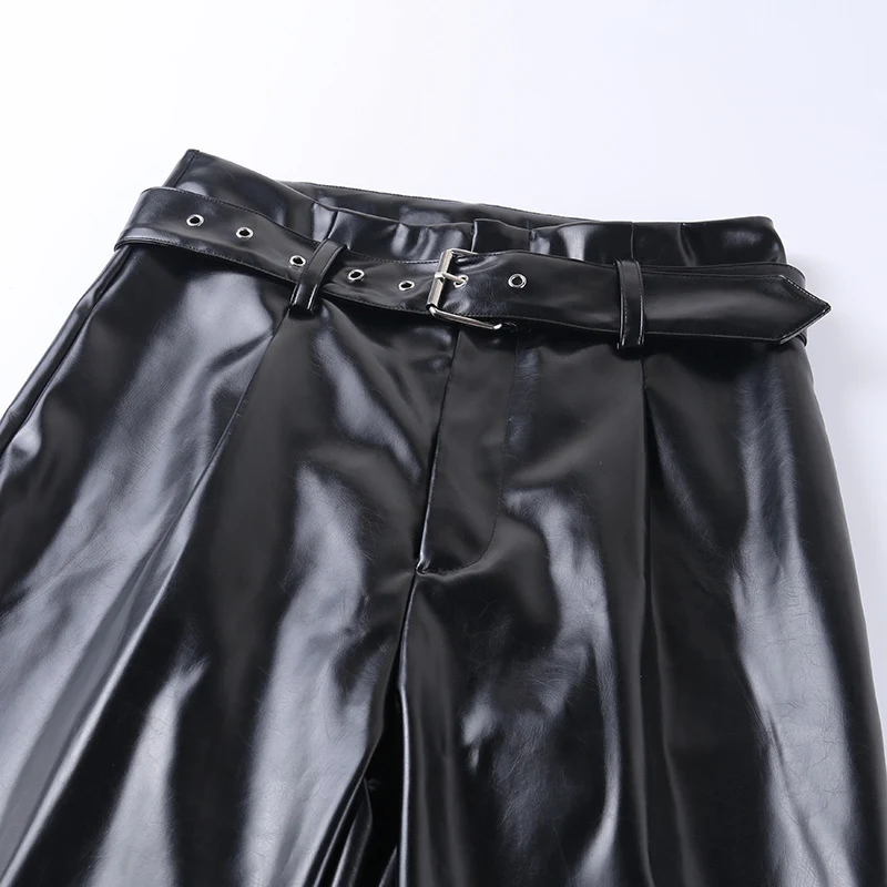 Title 5, Personality belt casual leather pants. Stylish ...