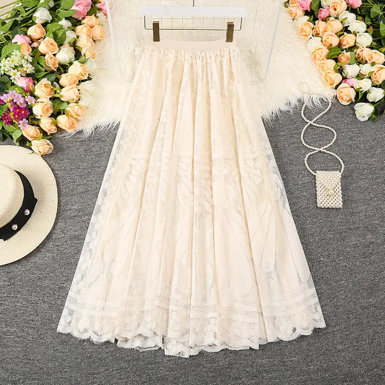 Saia Midi Feminina de Renda Crochê Vazada Ideal para um Visual Elegante e Fresco Perfeita para o Verão e Ocasiões Especiais — foto 15