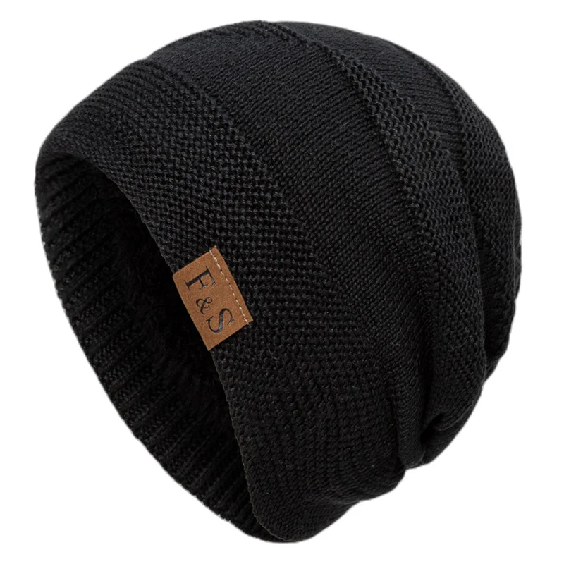 Title 5, Fleece-lined Woolen Winter Knitting Hat Solid C...